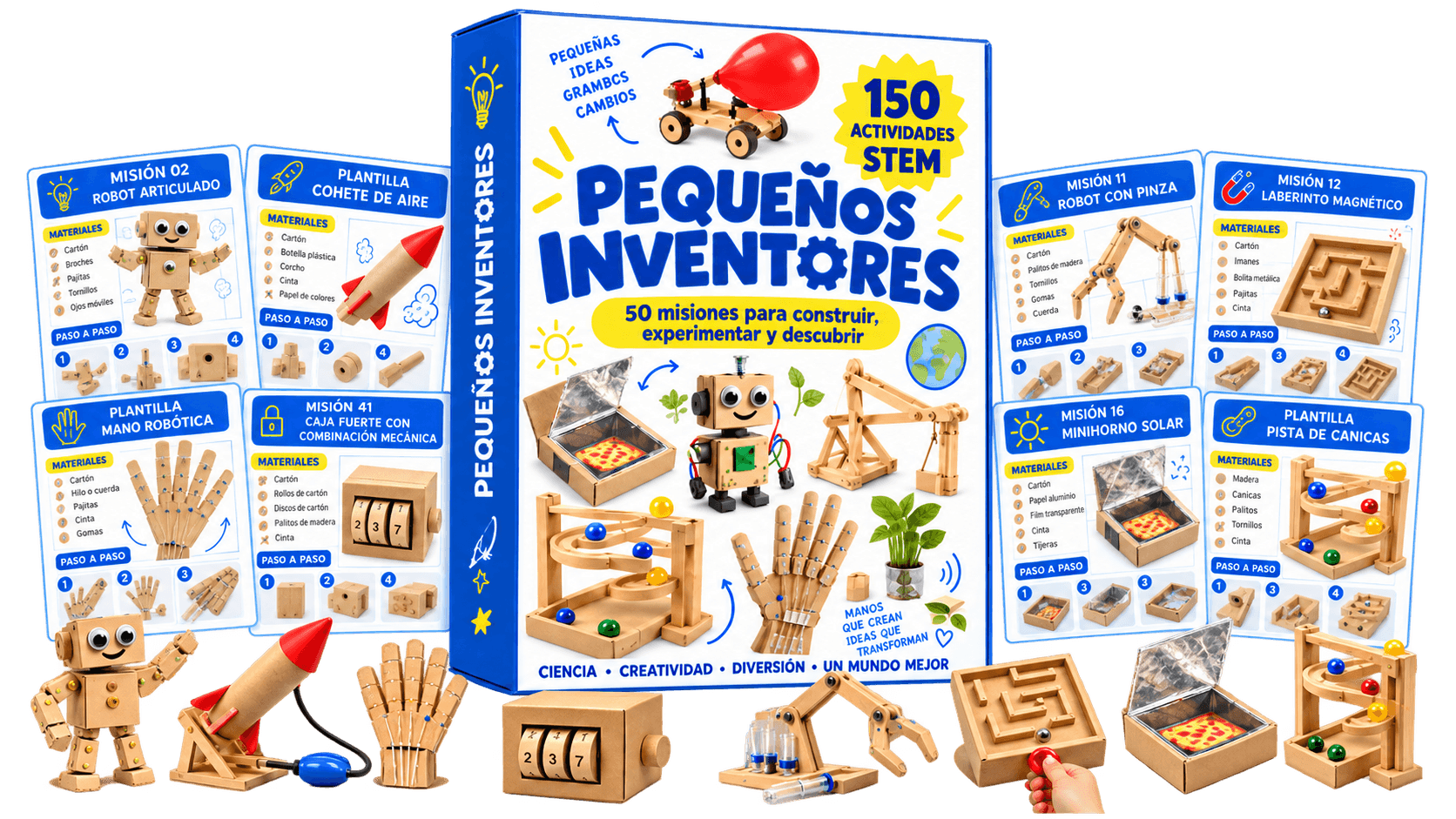 Mockup del producto Pequeños Inventores