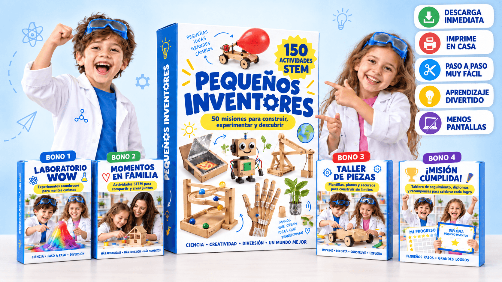 Oferta integral de Pequeños Inventores y cuatro bonos